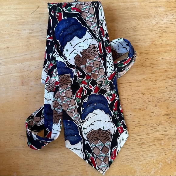 Tabasco Ice Cream Silk Blue Neck Tie - Picture 4 of 5